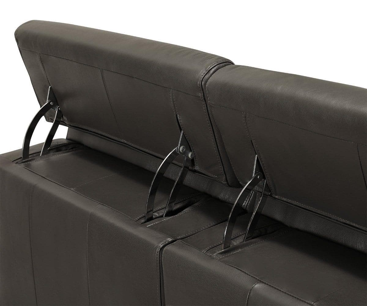 Canapé sectionnel inclinable électrique en cuir Vetali à droite