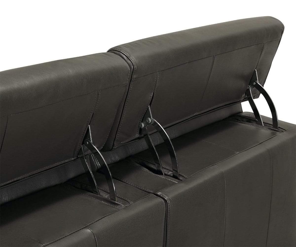 Canapé sectionnel inclinable électrique gauche en cuir Vetali