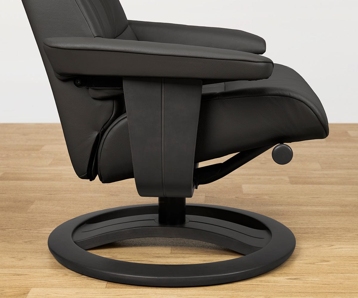 Fauteuil inclinable et ottoman en cuir Hans