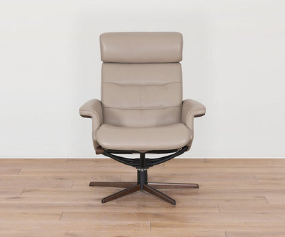 Fauteuil inclinable et ottoman en cuir Steffen