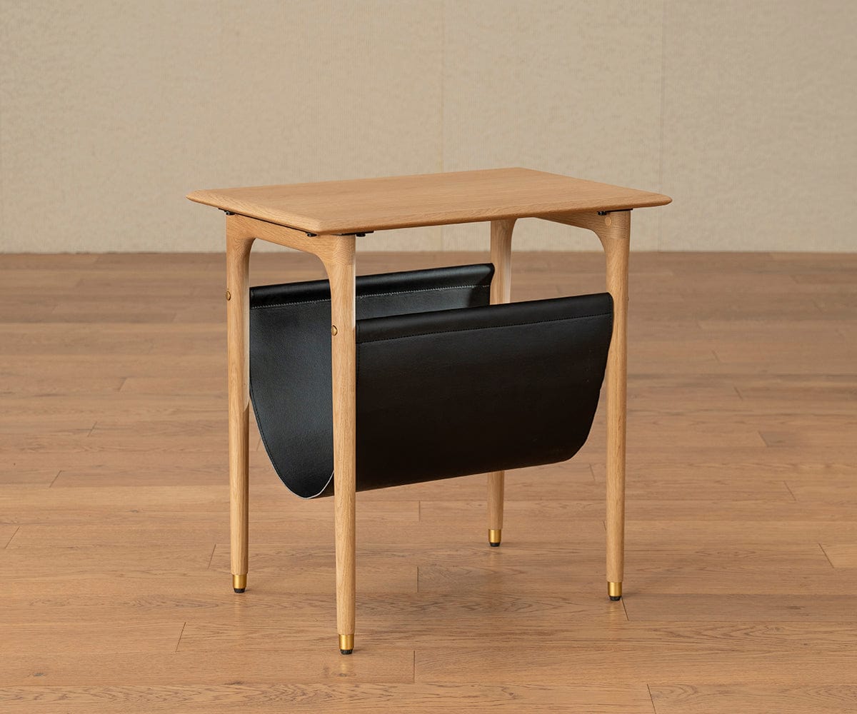 Table d'appoint Hendrick avec étagère suspendue II - Chêne blanc