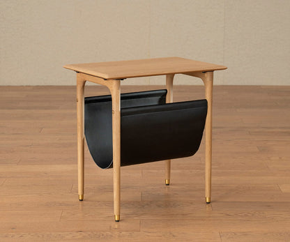 Table d'appoint Hendrick avec étagère suspendue II - Chêne blanc