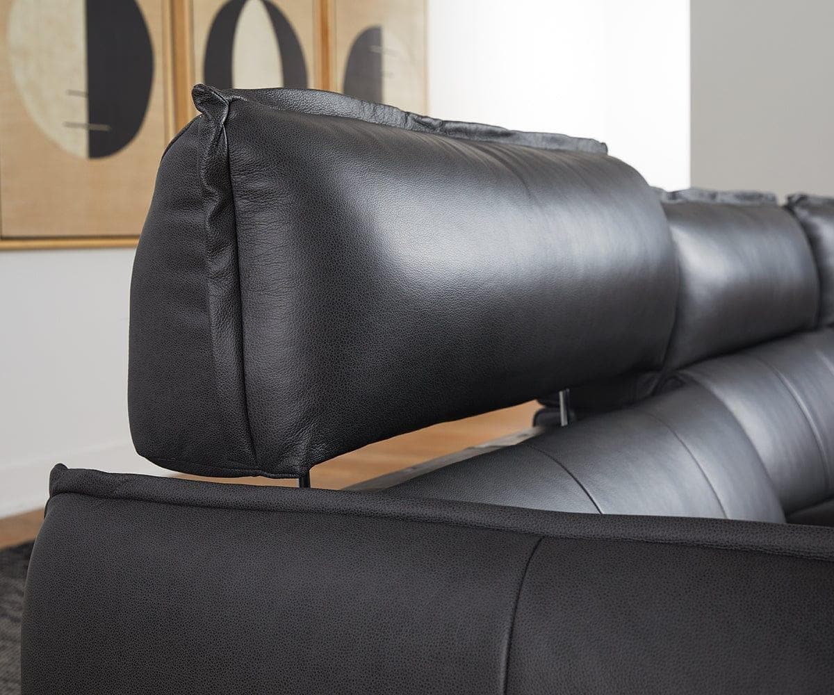 Canapé sectionnel inclinable électrique en cuir Carson