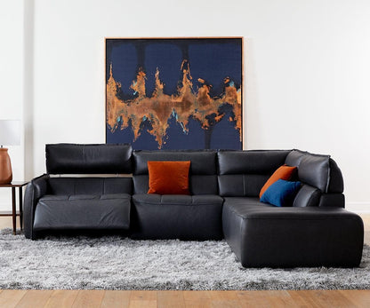 Canapé sectionnel inclinable électrique en cuir Carson