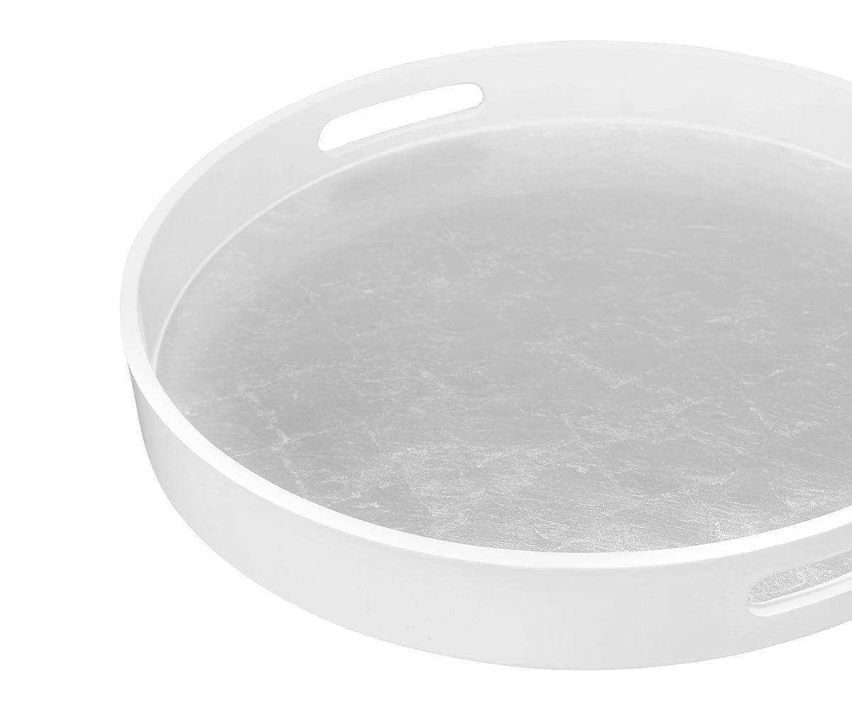 Plateau rond en feuille d'argent