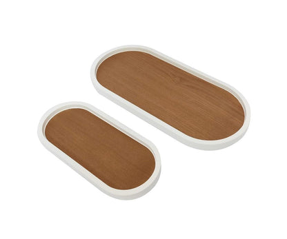 Plateau ovale avec garniture en laque