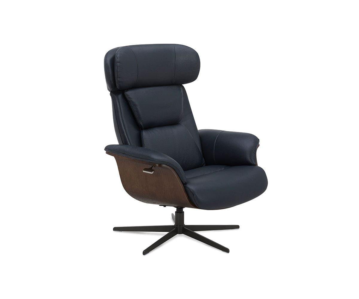 Fauteuil inclinable et ottoman en cuir Alvar