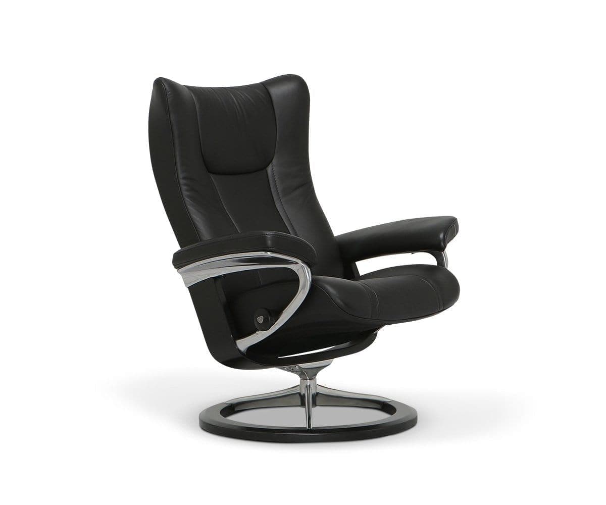 Fauteuil inclinable et ottoman Stressless® avec base Signature - Noir