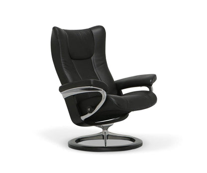 Fauteuil inclinable et ottoman Stressless® avec base Signature - Noir