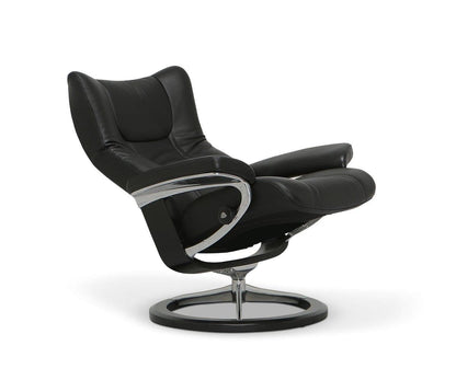 Fauteuil inclinable et ottoman Stressless® avec base Signature - Noir