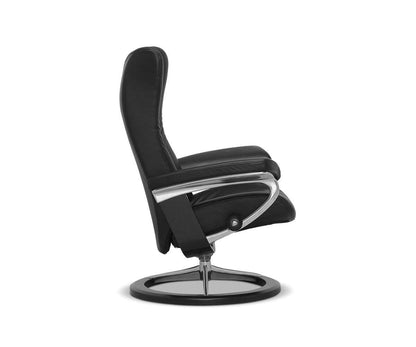 Fauteuil inclinable et ottoman Stressless® avec base Signature - Noir