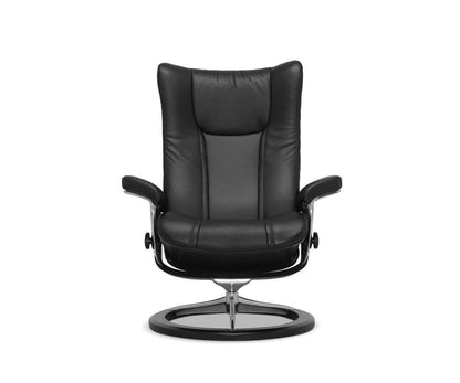 Fauteuil inclinable et ottoman Stressless® avec base Signature - Noir