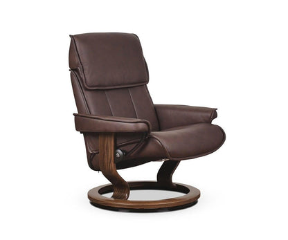 Fauteuil inclinable et ottoman Stressless® Admiral - Chocolat