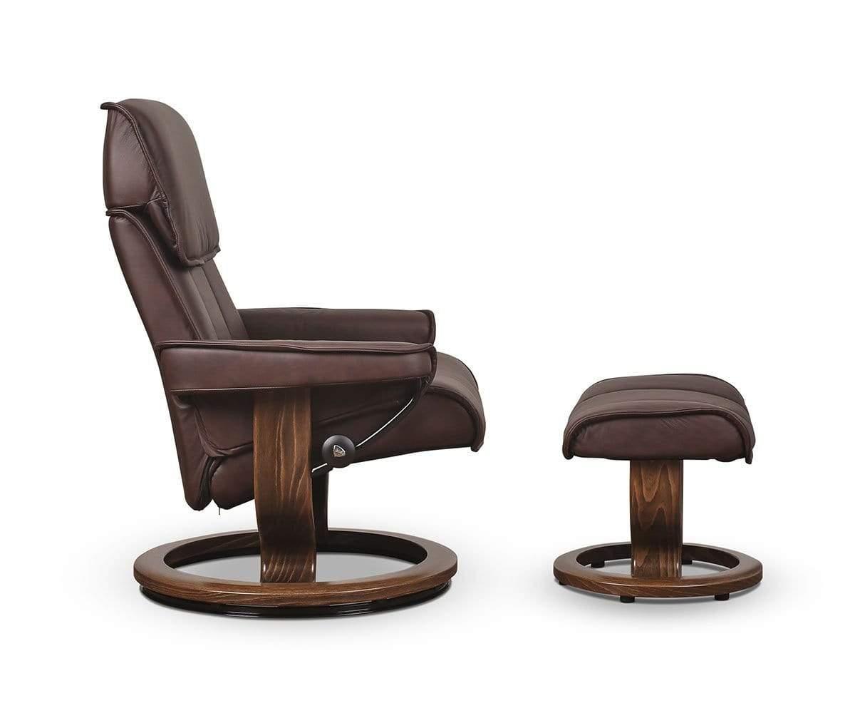 Fauteuil inclinable et ottoman Stressless® Admiral - Chocolat