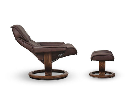 Fauteuil inclinable et ottoman Stressless® Admiral - Chocolat