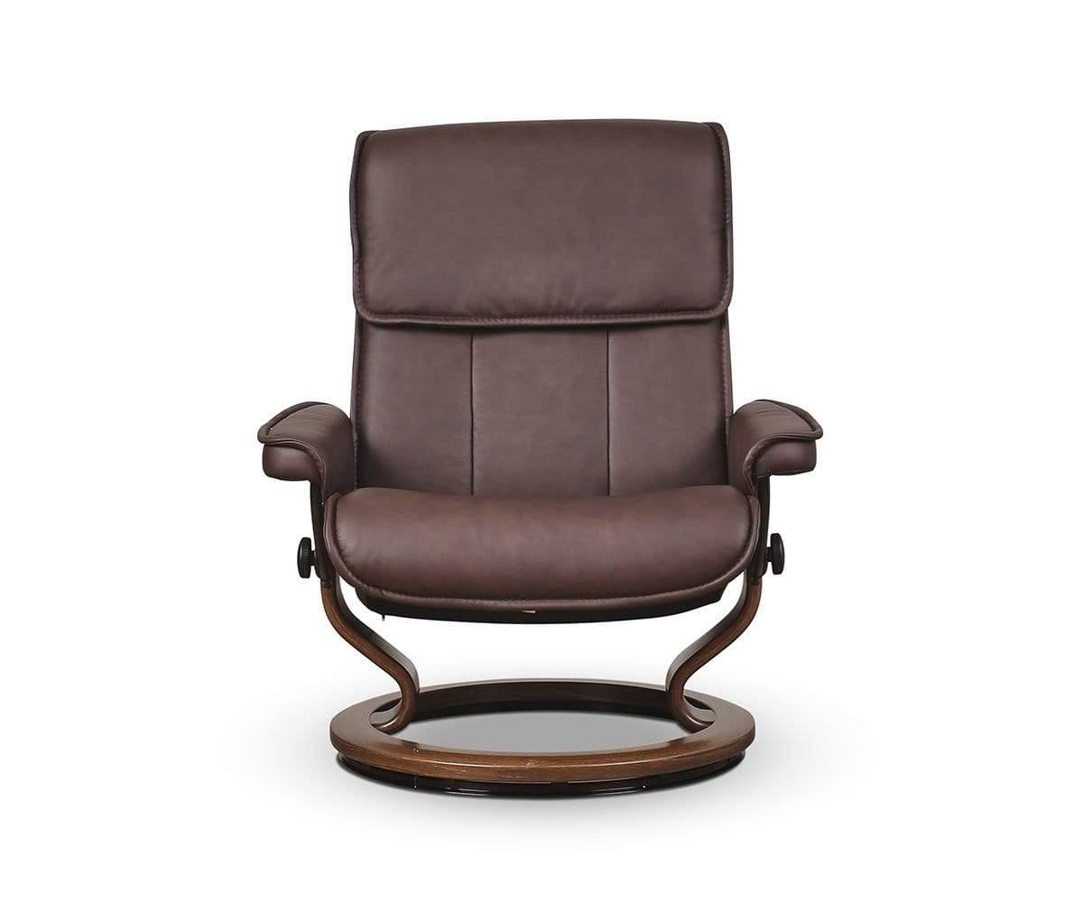 Fauteuil inclinable et ottoman Stressless® Admiral - Chocolat