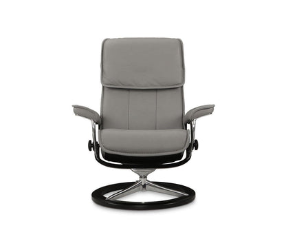 Fauteuil inclinable et ottoman Stressless® Admiral - Gris argenté 