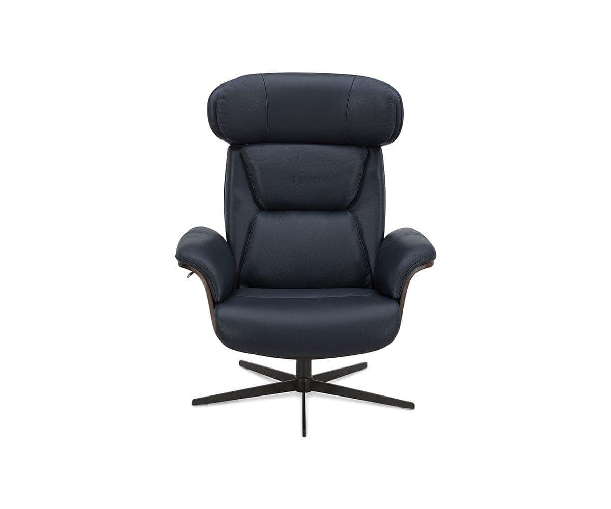 Fauteuil inclinable et ottoman en cuir Alvar
