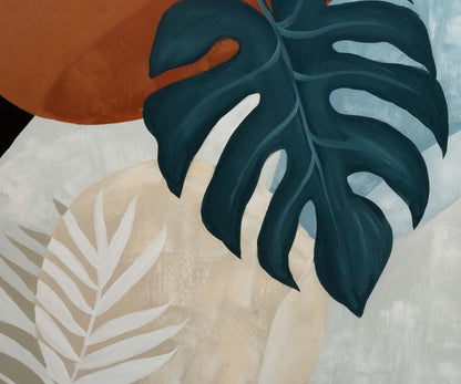 Peinture à l'huile Monstera au clair de lune
