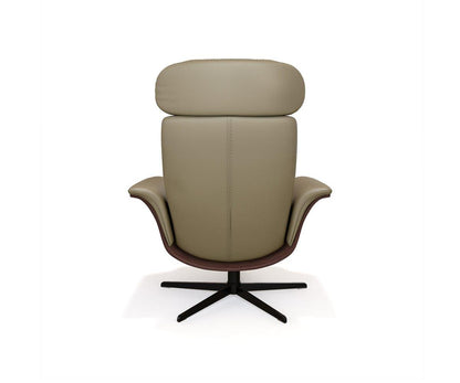 Fauteuil inclinable et ottoman en cuir Alvar