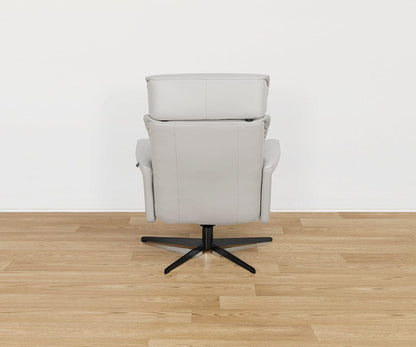 Fauteuil inclinable et ottoman en cuir Leif