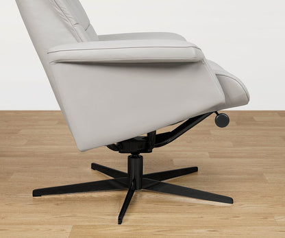 Fauteuil inclinable et ottoman en cuir Leif