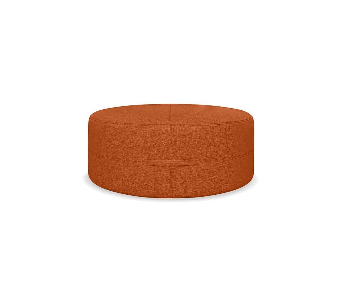 Pouf rond en cuir Ellis