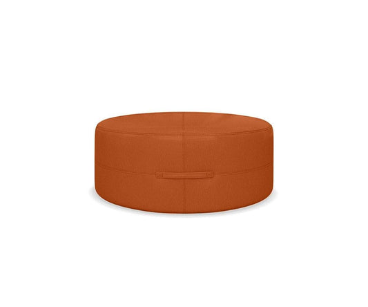 Pouf rond en cuir Ellis