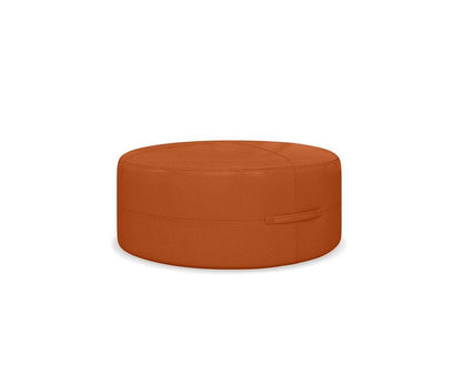 Pouf rond en cuir Ellis