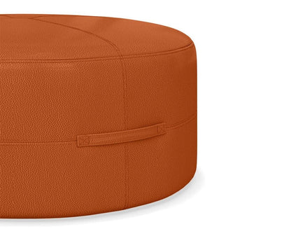 Pouf rond en cuir Ellis