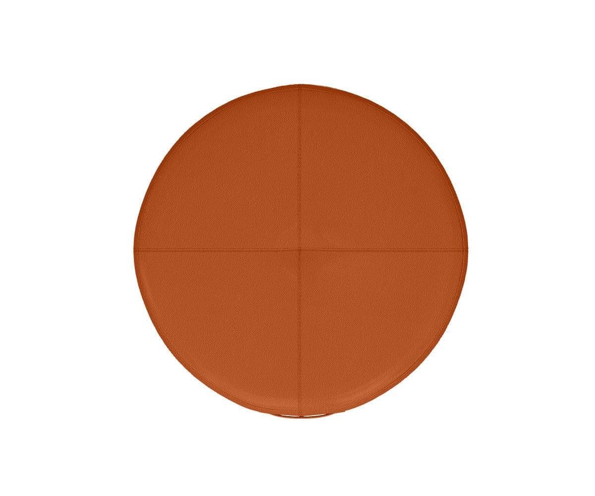 Pouf rond en cuir Ellis