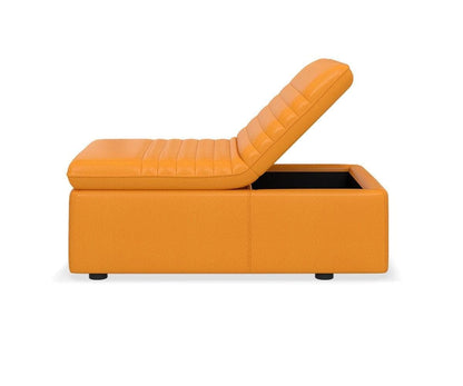 Pouf de rangement et chaise en cuir Tobi