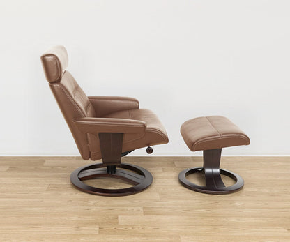 Fauteuil inclinable et ottoman en cuir Oswin