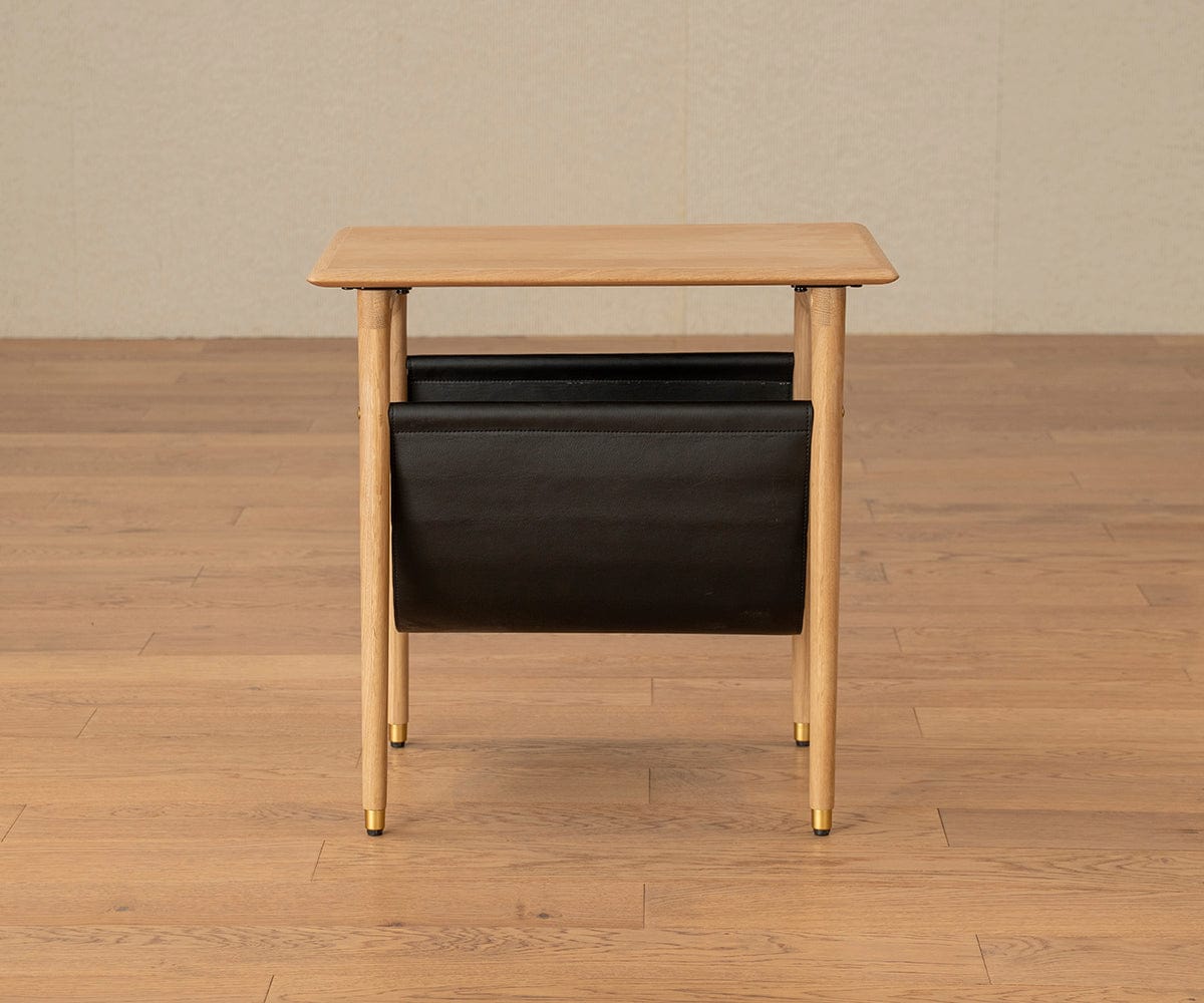 Table d'appoint Hendrick avec étagère suspendue II - Chêne blanc