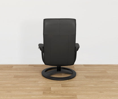 Fauteuil inclinable et ottoman en cuir Hans