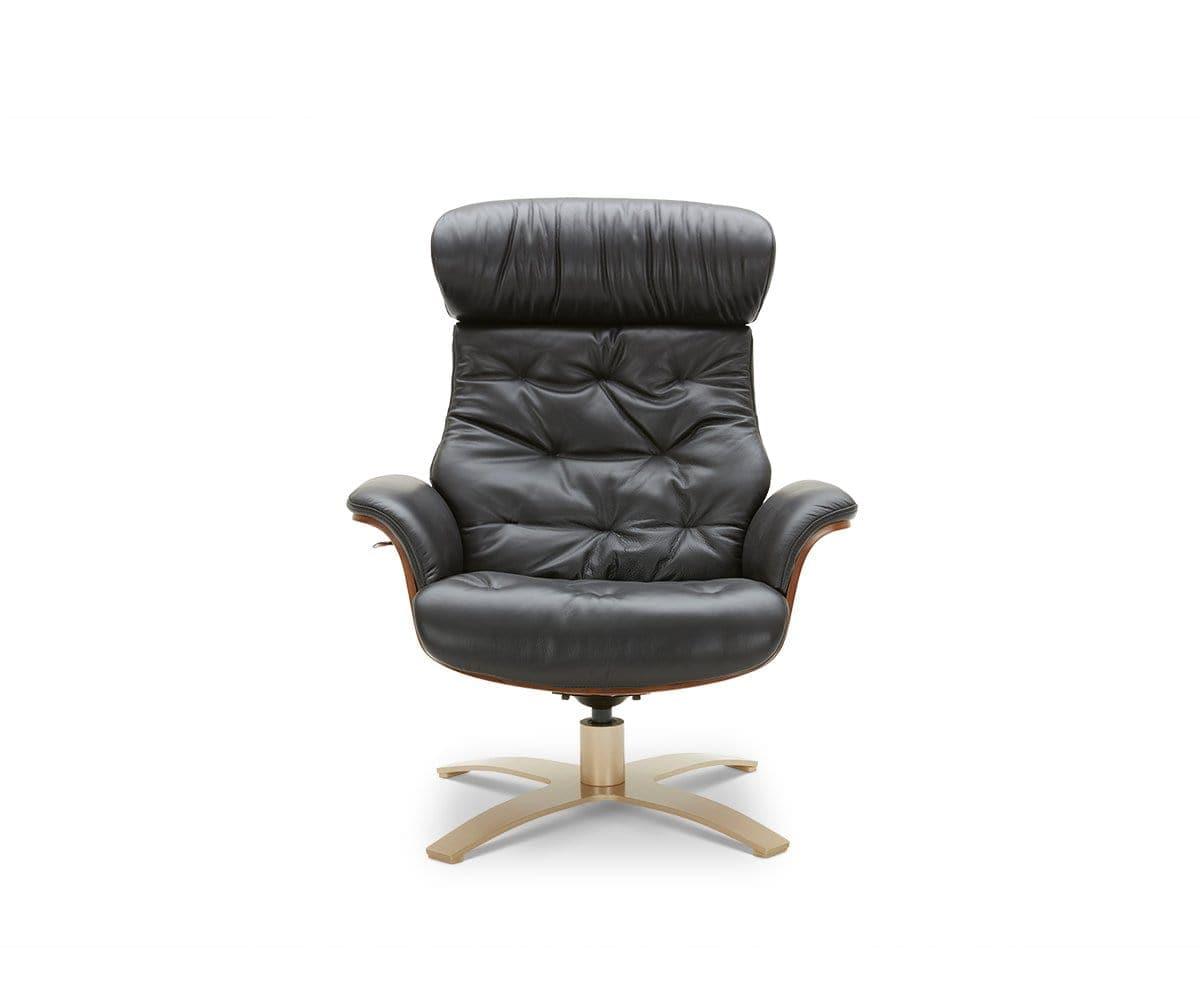 Fauteuil inclinable et ottoman en cuir Anselmo
