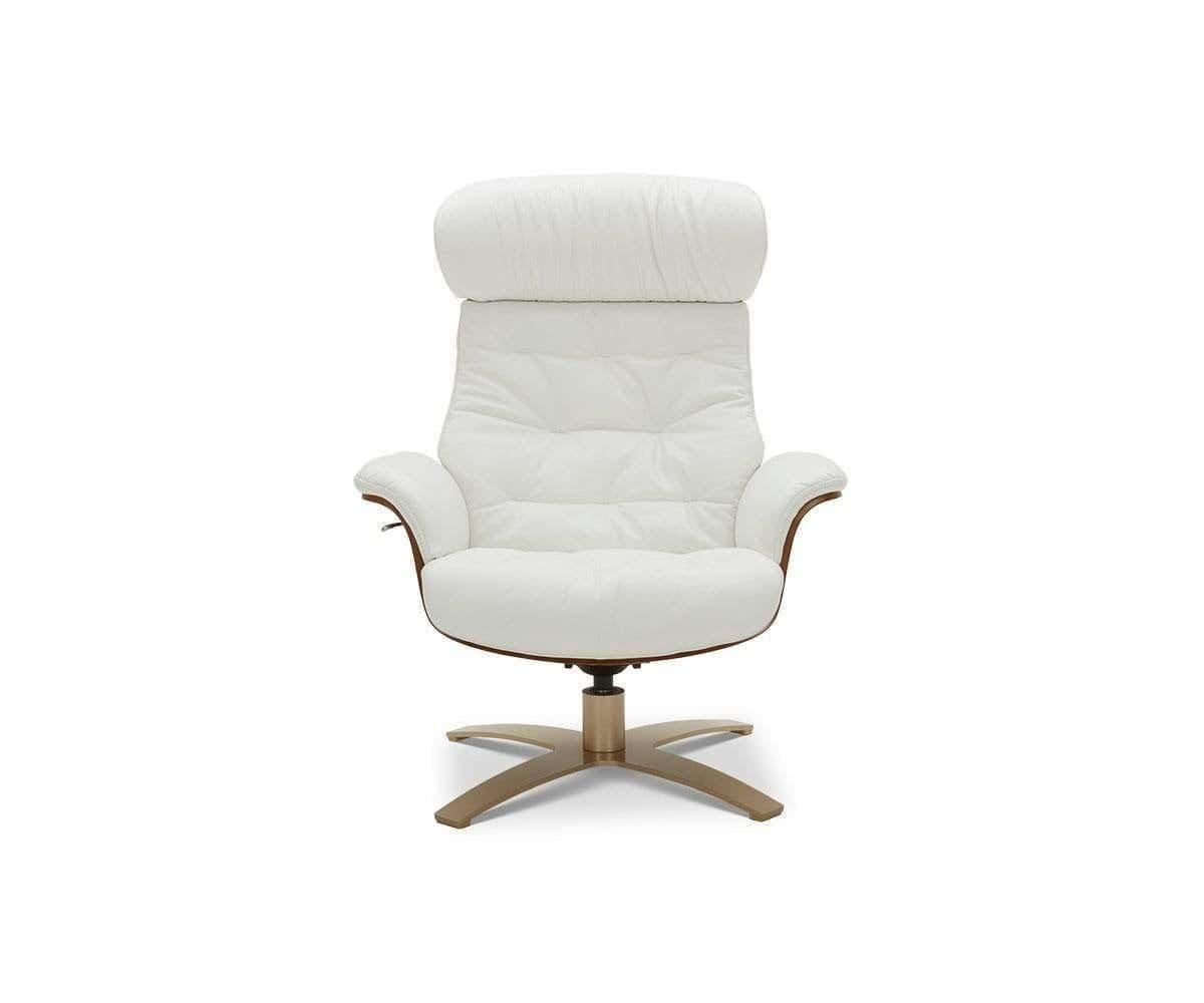 Fauteuil inclinable et ottoman en cuir Anselmo