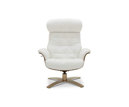 Fauteuil inclinable et ottoman en cuir Anselmo