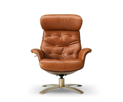 Fauteuil inclinable et ottoman en cuir Anselmo
