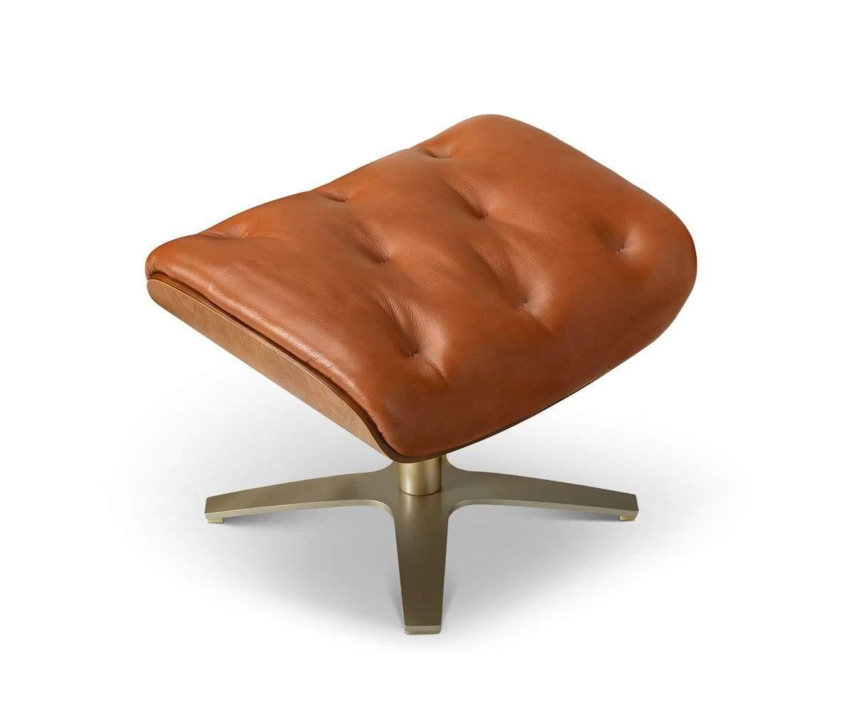 Fauteuil inclinable et ottoman en cuir Anselmo