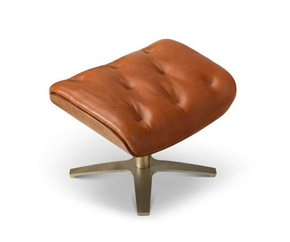 Fauteuil inclinable et ottoman en cuir Anselmo