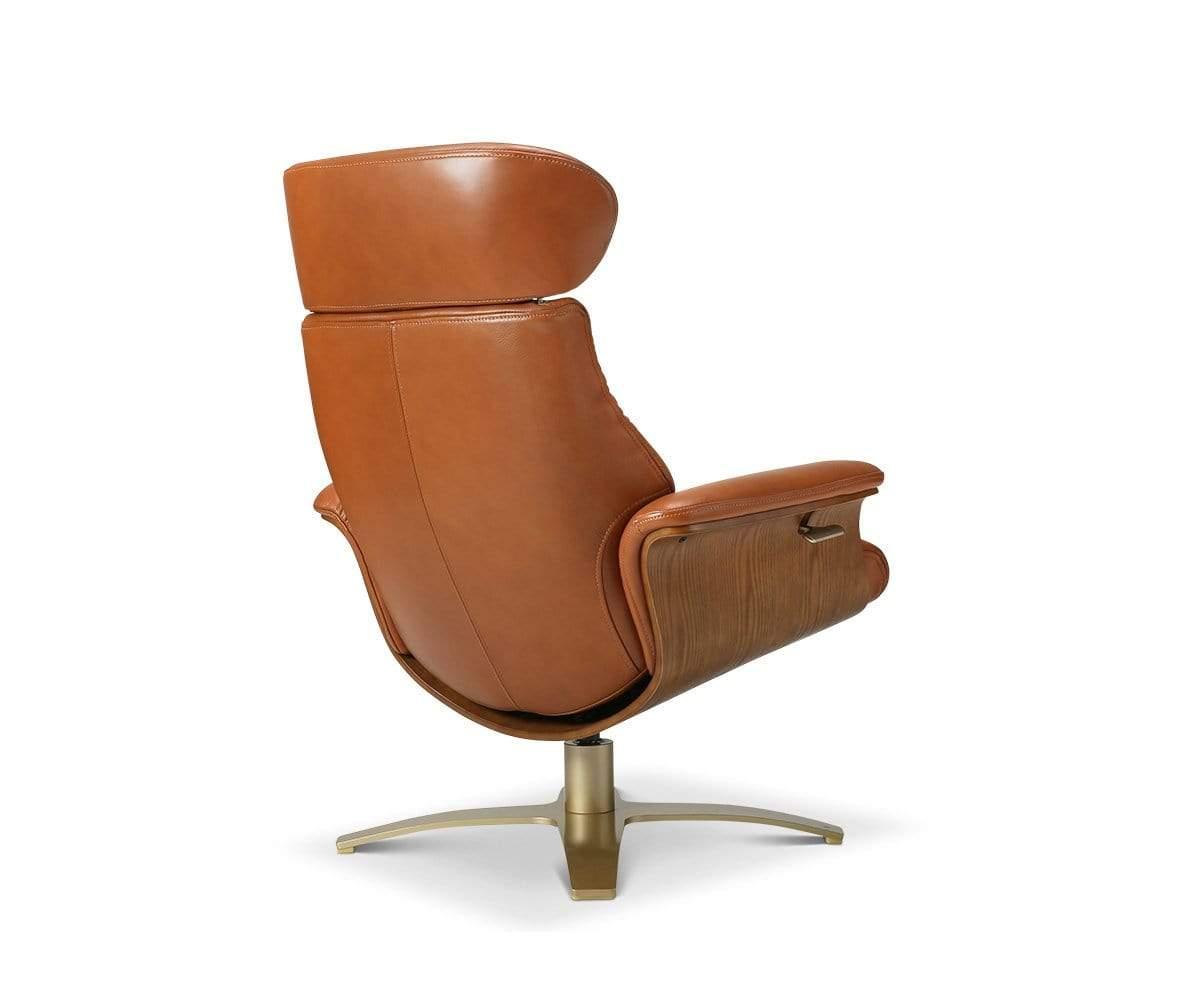 Fauteuil inclinable et ottoman en cuir Anselmo