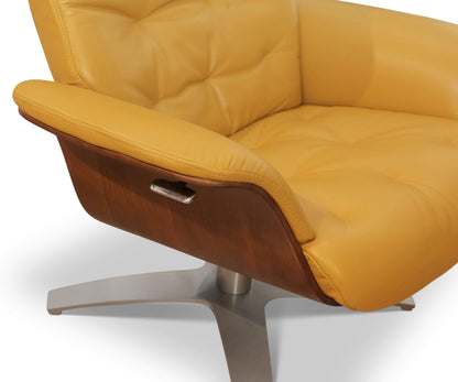 Fauteuil inclinable et ottoman en cuir Anselmo