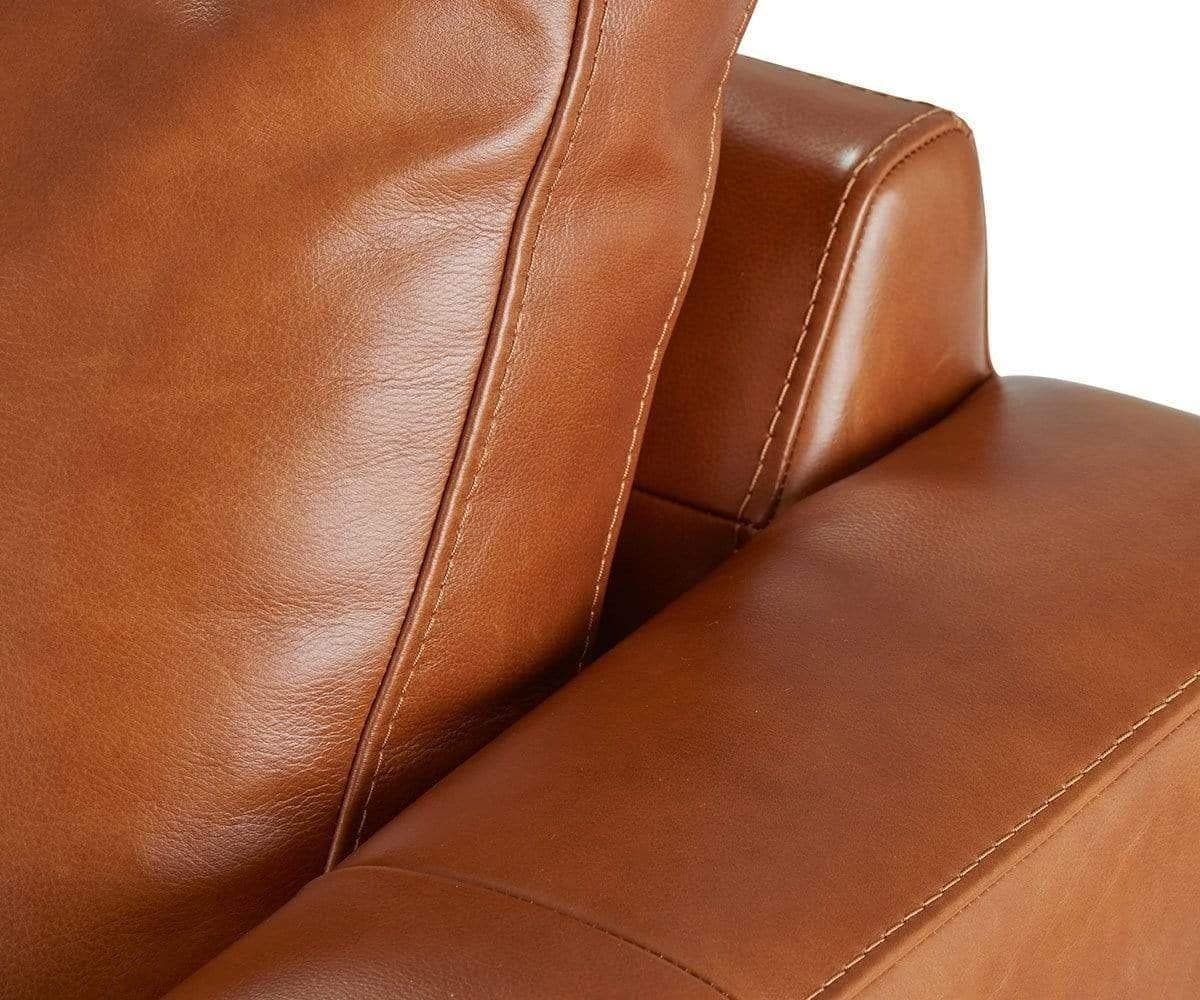 Chaise sectionnelle droite en cuir Braxten