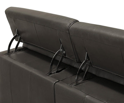 Canapé sectionnel inclinable électrique en cuir Vetali à droite