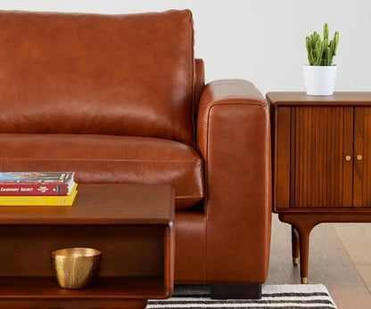 Chaise sectionnelle gauche en cuir Braxten