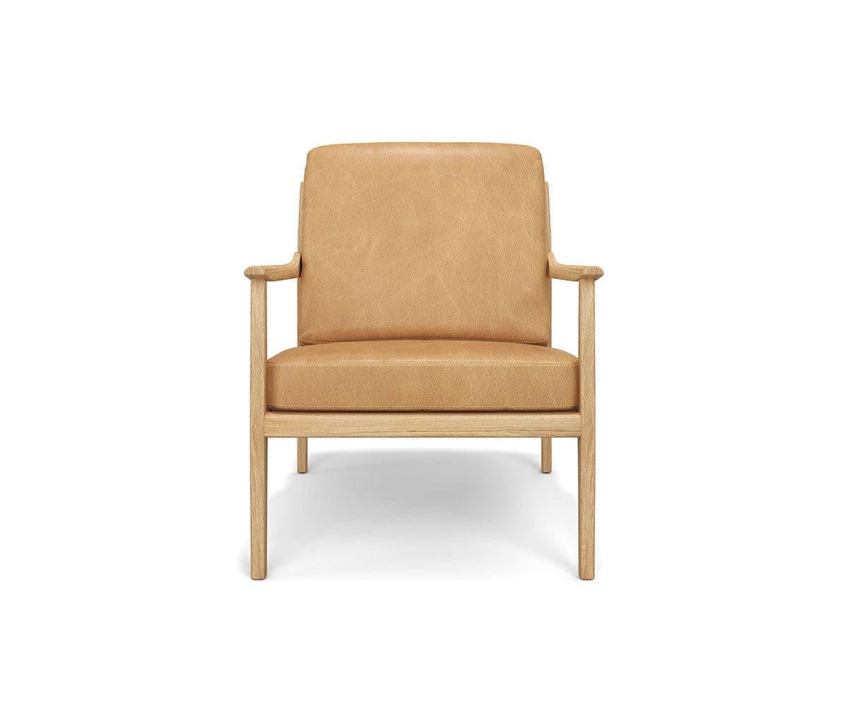 Fauteuil de salon en cuir avec dossier en rotin Bodie