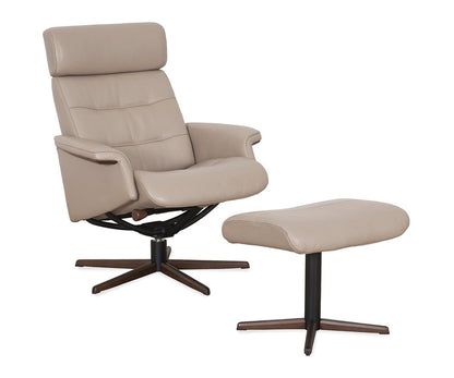 Fauteuil inclinable et ottoman en cuir Steffen
