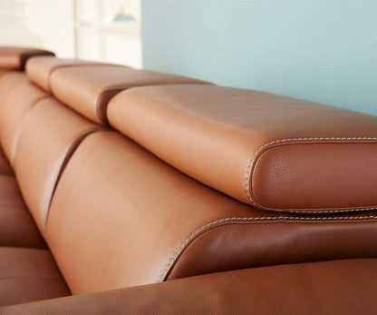 Canapé sectionnel inclinable électrique en cuir Kopervik