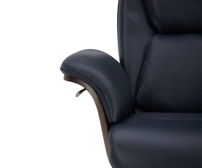 Fauteuil inclinable et ottoman en cuir Alvar